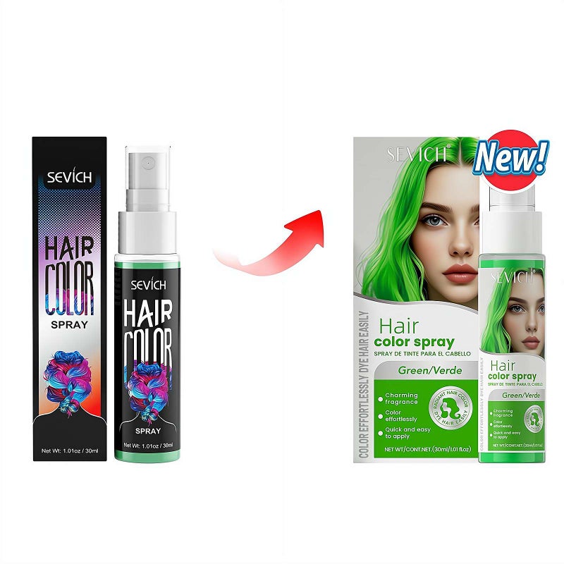 Silver Hair Dye – 30ml Temporary Color Spray, Ammonia-Free, Gentle & Easy-Rinse Formula for Dark Hair, Vibrant Silver Shade, Portable for Parties, Cosplay, Festivals (green) - Image 1